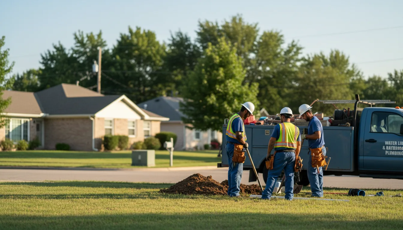 Residential water line and bathroom plumbing service in Leesburg, OH